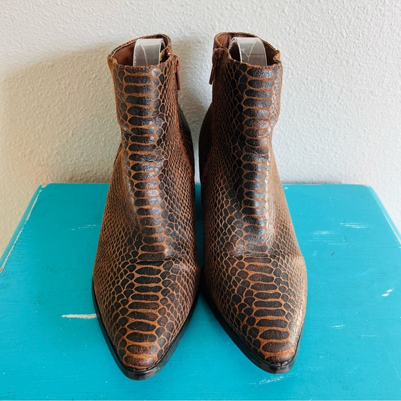 Coconuts by Matisse For Free People Going West Vegan Snakeskin Ankle Boots 7 - Picture 3 of 7